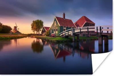 Produktbild von MuchoWow® Poster Zaanse schans entlang der Brücke 60x40 cm - Schlafzimmerdekoration