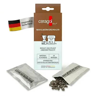 Produktbild von ceragol ultra Mahlwerksreiniger - Mühlenreiniger für alle Kaffeevollautomaten und Mühlen, 2 Sachets für 2 Anwendungen