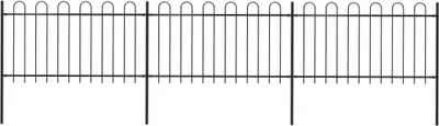 Obrázek produktu pro Zahradní plot s obloukem nahoře ocelový 537 x 100 cm černý
