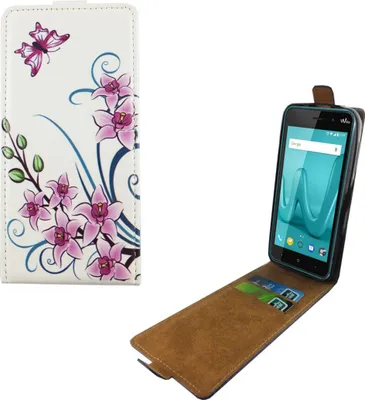 Produktbild von Handyhülle Tasche Flip für Wiko Lenny 4 Lotusblume