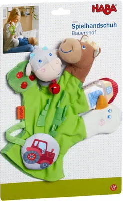 Image de HABA Gant de jeu Ferme, Jeux de doigts, Marionnettes à doigts, Jouets, dès 18 mois, 1304933001
