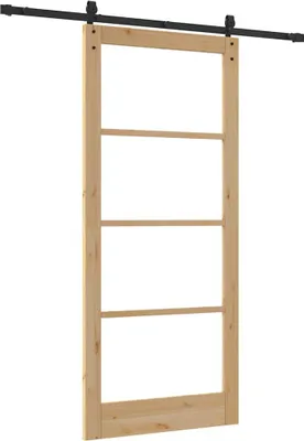 Produktbild von vidaXL Schiebetür ORKDAL Natürlich und Schwarz 93 x 211 cm