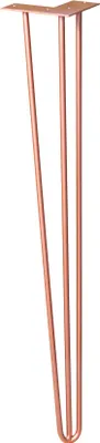 Produktbild von WAGNER Möbelbein HAIRPIN LEG Retro - 12 x 12 x 71 cm, Stahl, kupfer, Bein schräg & Anschraubplatte - 12827401
