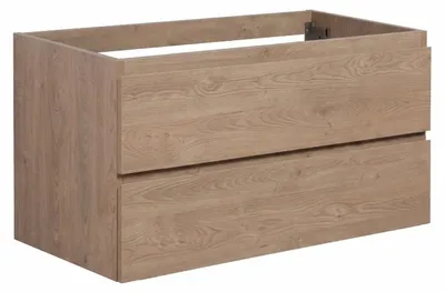 Immagine prodotto di Mobile lavabo Badplaats Angela 100 x 48 cm – Rovere castagna – Mobile da bagno sospeso con cassetti