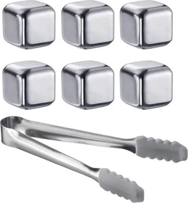 Produktbild von Wiederverwendbare Eiswürfel aus Edelstahl 7teilig