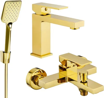 Image de Uno R62 Mélangeur lavabo et baignoire avec accessoires, or (71403R62-50)