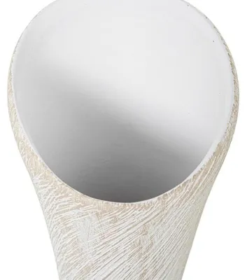 Keramik-Bodenvase, Spiralmuster, Weiß/Beige, 60 cm