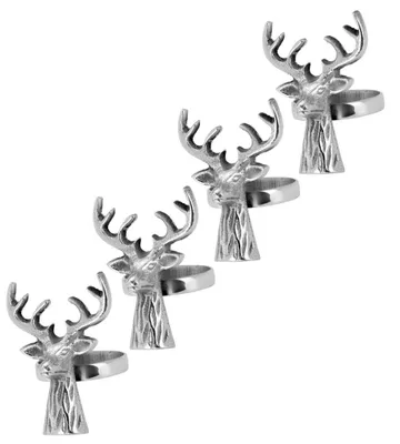 Image de Lot de 4 porte-serviettes avec motif de cerfs