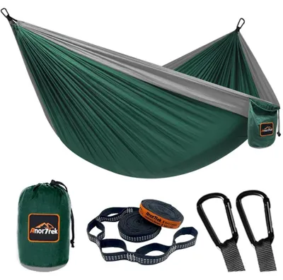 Productafbeelding van Hangmat reishangmat - Lichtgewicht parachutenylon - 230 kg draagvermogen - Voor tuin, camping en reizen