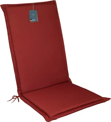 Produktbild von LILENO HOME Gartenstuhl Auflagen [1er Set - Hochlehner] in Rot - bequeme Liegen als Sitzauflagen für Gartenmöbel - Stuhlkissen für Gartenstühle und Klappstühle MIA