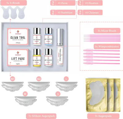 Immagine prodotto di Set per il sollevamento delle ciglia Curvatore per ciglia Kit per il sollevamento delle ciglia con mascara 4D