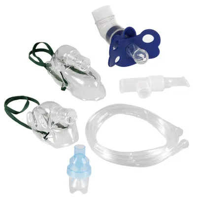 Obrázok produktu pre Súprava inhalačného príslušenstva Promedix PR-850 Kompletná súprava s figurínou, detskou maskou, maskou pre dospelých, rozprašovačom, náustkom a vzduchovou hadičkou