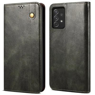 Obrázek produktu pro Pouzdro pro Samsung Galaxy A52S 5G, kožené flip pouzdro peněženka s funkcí stojánku zelené