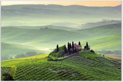 Produktbild von Wallario Wandbild Toskana in Italien, Größe: 61 x 91,50 cm, Poster mit weißem Aluminiumrahmen