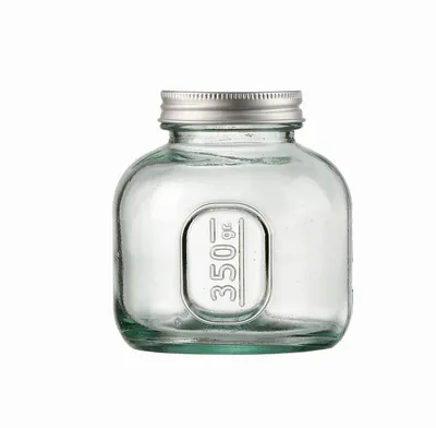 Produktbild von Vorratsglas Behälter mit Schraubverschluss 350 ml rund Recyclingglas