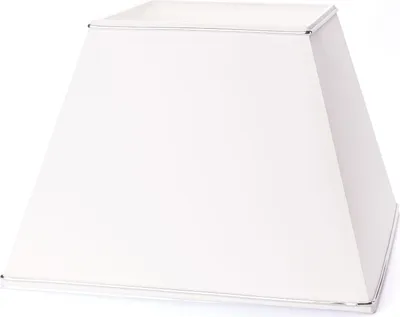 Obrázok produktu pre Vysokokvalitné látkové tienidlo biele so strieborným okrajom štvorcové 30 cm x30 cm