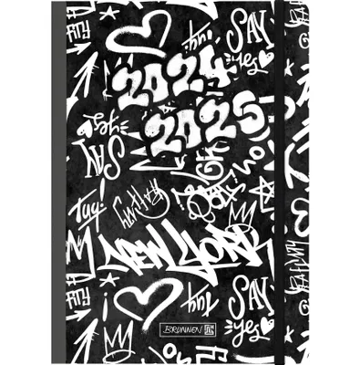 Zdjęcie produktu dla Kalendarz szkolny BRUNNEN 2024/2025 "Graffiti", 2 strony = 1 tydzień, A5, 208 stron