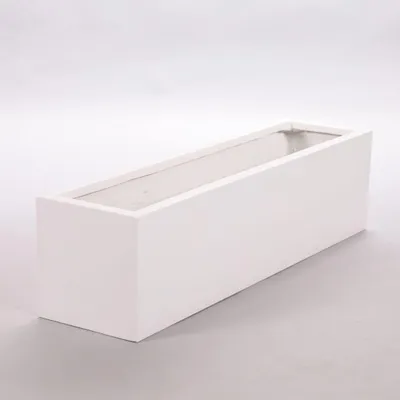 Produktbild von Elegant Einrichten | Pflanzkübel | Fiberglas | rechteckig | 100x25x25cm | perlmuttweiß