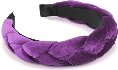 Produktbild von DRESHOW Geflochtenes Samt Stirnband Haarband Damen Elastisch - RotViolett