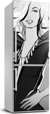 Produktbild von Tulup Kühlschrankdekoration - 70x190 cm - Aufkleber auf dem Kühlschrank - Modeillustration