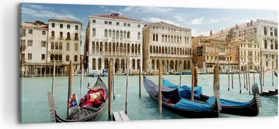Produktbild von Bild auf Leinwand - Leinwandbild - Architektur venedig italien gondel - 100x40cm - Wand Bild - Wanddeko - Leinwanddruck - Bilder - Kunstdruck - Leinwand bilder - Wandkunst - AB100x40-2705
