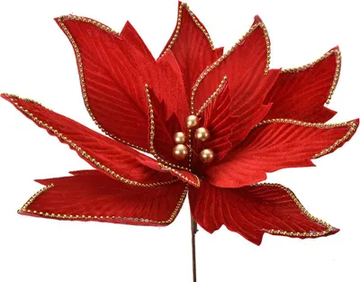 Produktbild von Clayre & Eef Kunstblume Weihnachtsstern Ø 43x28 cm Rot Kunststoff