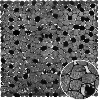 Image de Tapis antidérapant en plastique noir, 54 x 54 cm, pour enfants