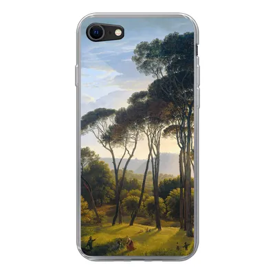 Produktbild von MuchoWow® Handyhülle Schutzhülle Hülle für iPhone SE 2022 Italienische Landschaft mit Zirbelkiefer - Hendrik Voogd - Kunst Silikon Softcase Handy Hülle - Schutzhülle