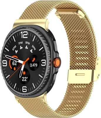 Image de Pour Samsung Galaxy Watch 8 / 8 Classic xDfind acier inoxydable maille bracelet de remplacement or