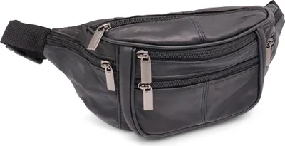 Produktbild von Leder-Hüfttasche – Bauchtasche – großvolumig – praktisch – echtes Leder – Schwarz