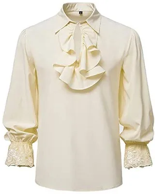 Productafbeelding van Renaissance Steampunk Jabot Kraag Shirt voor Heren