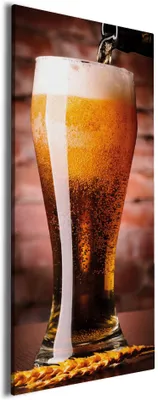Produktbild von Wallario Premium Leinwandbild Frisches Pils in Größe 80 x 200 cm