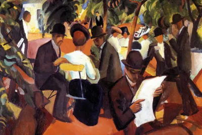 Produktbild von August Macke Kunstdruck Bild - Gartenrestaurant, 1912 (80 x 120 cm)