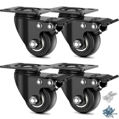 Produktbild von 4 Stück Möbelrollen, 38mm Rollen für Möbel - Belastbar bis 200kg, Schwerlast Geräuscharme Lenkrollen mit Doppelten Kugellagern, für Wagen Garagen