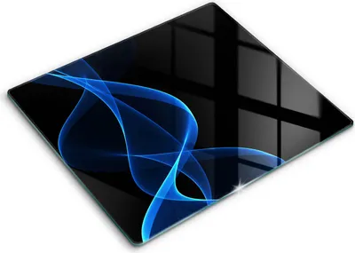 Produktbild von Abdeckung Glas - Küchenabdeckung - 60x52 cm - Abdeckplatte -Blaue Rauchlinien