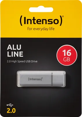 Zdjęcie produktu dla Intenso Alu Line, 16 GB, USB Typu-A, 2.0, 28 MB/s, Pokrywka, Srebrny
