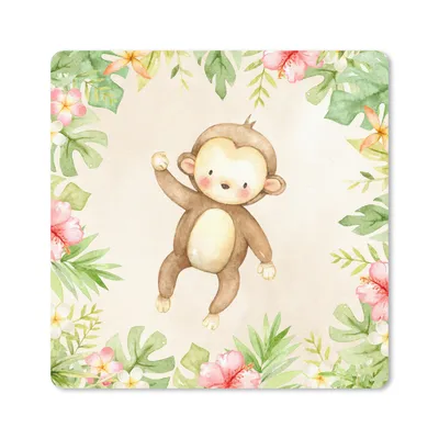 Produktbild von MuchoWow® Mauspad Mousepad Dschungel - Affe - Aquarell 30x30 cm - Mousepads - Maus Mat - Pad - Mausunterlage - Gaming