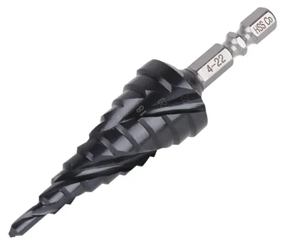 Imagen del producto de Broca escalonada para metal, acero rápido M35 con cobalto, de 4 a 22 mm, con espiral, para un taladrado preciso