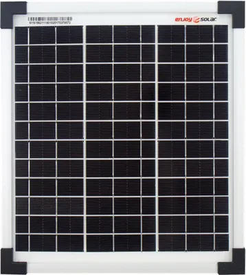 Produktbild von enjoy solar® Solarpanel klassisches monokristallines Solarmodul 10W 12V (silberner Rahmen), 0% MwSt.