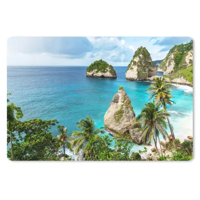 Produktbild von MuchoWow® Schreibtischunterlage Steine - Moos - Strand 60x40 cm - XXL Mauspad - Großes Mauspad