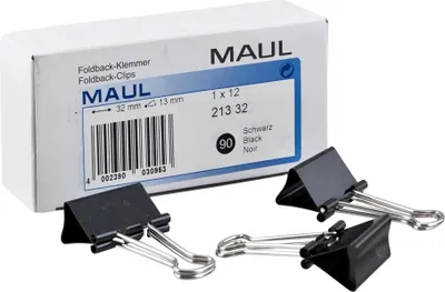 Obrázok produktu pre MAUL 21332-90 Skladacia spona čierna (W)32 mm Šírka upnutia: 13 mm