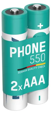 Produktbild von ANSMANN Telefon Akku AAA 550mAh 1,2V, 2 Stück, DECT