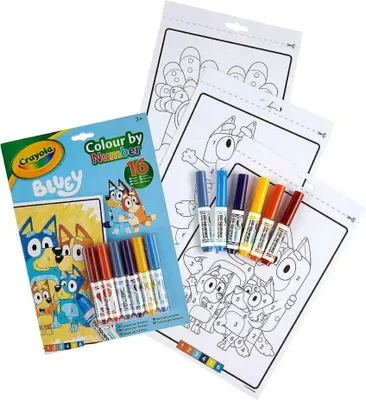 Image de Crayola - feuilles de coloriage bleues + marqueurs