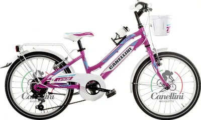 Zdjęcie produktu dla Dziecięcy rower MTB Canellini LINCY 20" - fuksja/jasnoniebieski