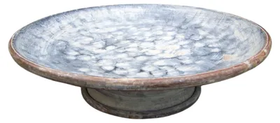 Produktbild von Zink Dekoteller Shabby-Stil auf Fuß D32 cm