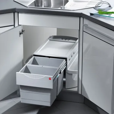 Image de Hailo Rondo 1 plus. Collecteur de déchets, gris clair. - Poubelle