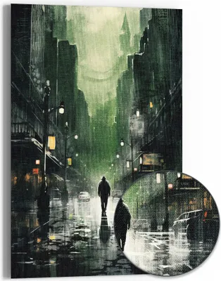 Produktbild von DEQOART Hybrid Leinwand Bild 60x90 cm 'Regengeflüster' Wandbild Glas flach modern
