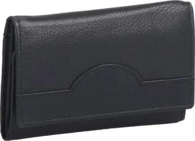 Produktbild von Hakenschlüsseltasche, Leder, mit vielen Fächern, schwarz