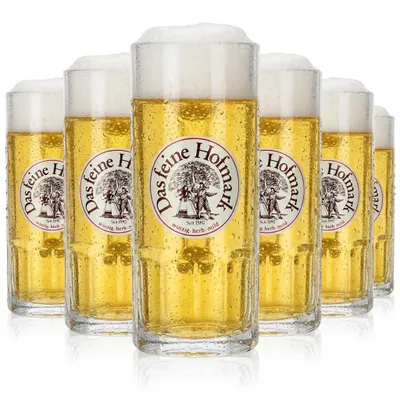 Produktbild von 6x Hofmark Glas 0,3l Bierkrug Das feine Hofmark Humpen Seidel GläserSet Brauerei