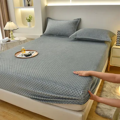 Produktbild von 360Home Bettlaken Winterbettdecke Einzelbettdecke Staubschutz Bettwäsche Grau 90*200cm